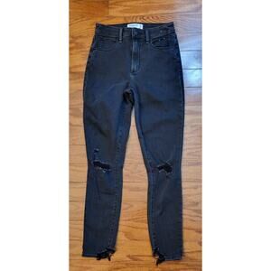 Abercrombie & Fitch The Super Skinny Ankle High Rise Pant Black Women’s Sz 26/2R